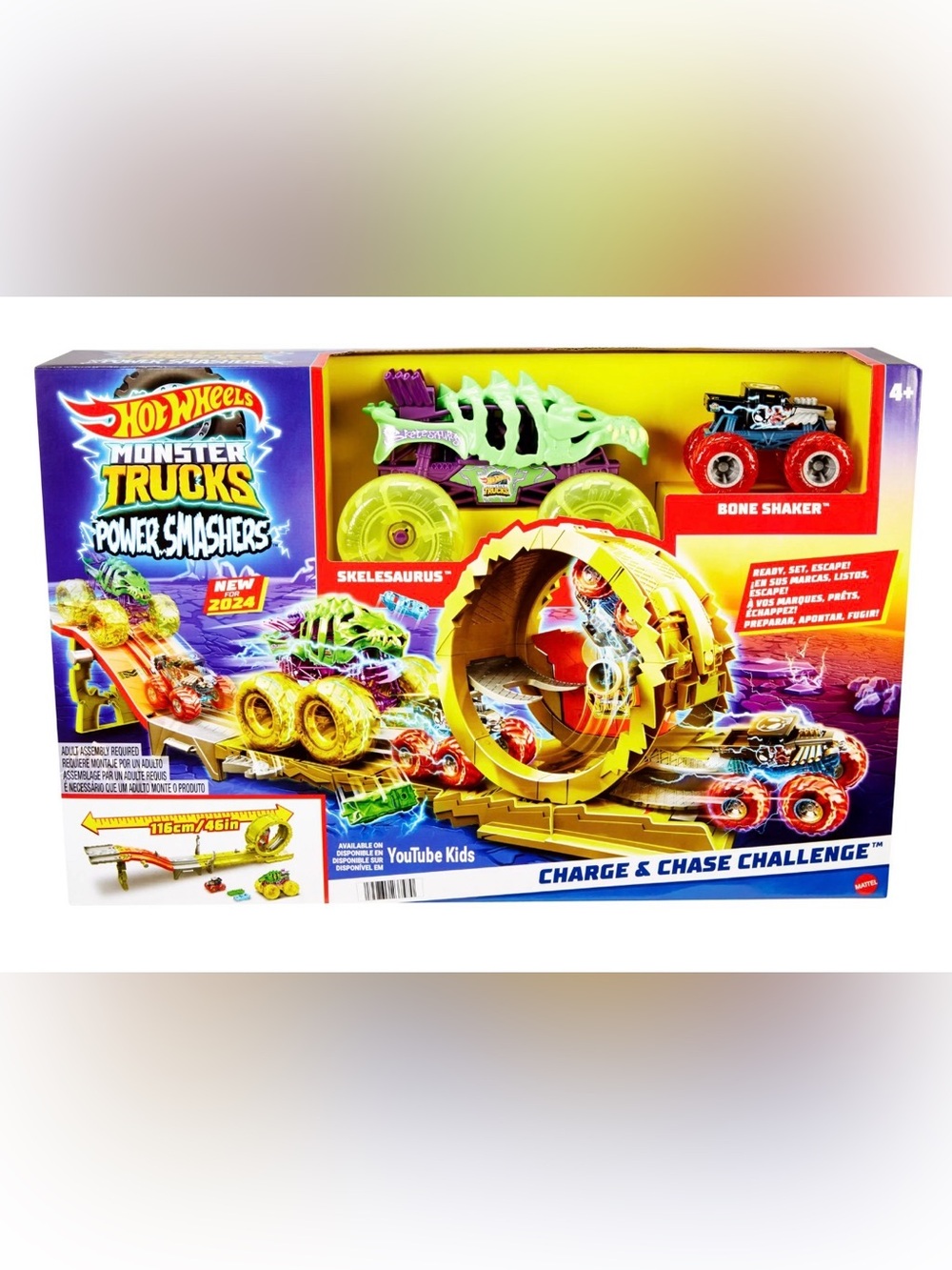 Hot Wheels Monster Trucks Power Smashers Charge & Chase Challenge Track Set NIB - Picture 9 of 9